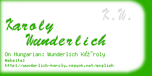 karoly wunderlich business card